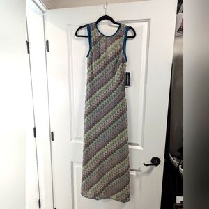 NWT Donna Morgan sleeveless cutout midi semi-sheer dress